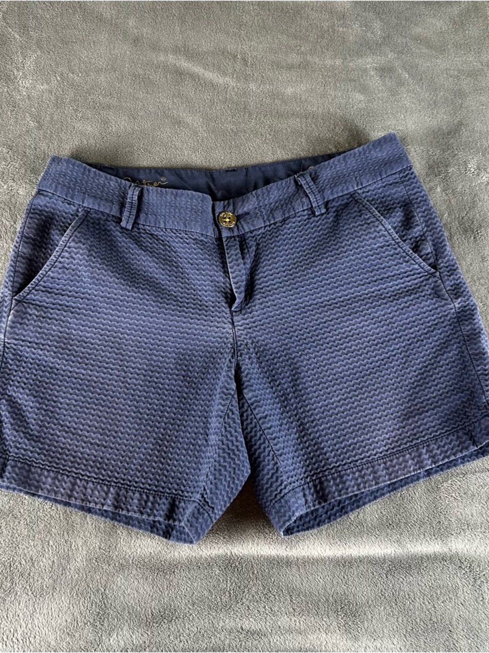 Lilly Pulitzer The Jayne Short Womens 8 Navy Textured Preppy Summer